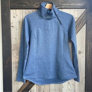 prAna mock neck 1/4 zip blue pullover size medium
